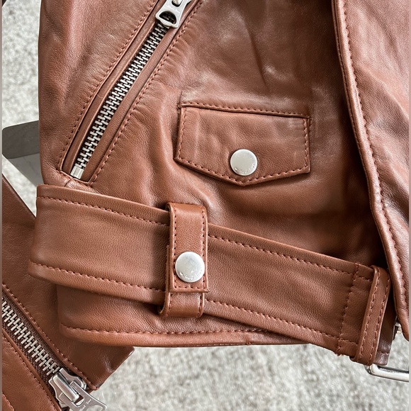 New Rare Wilfred Free The iconic Lennon Brown Biker Leather Fall Jacket Sz S - Picture 11 of 17